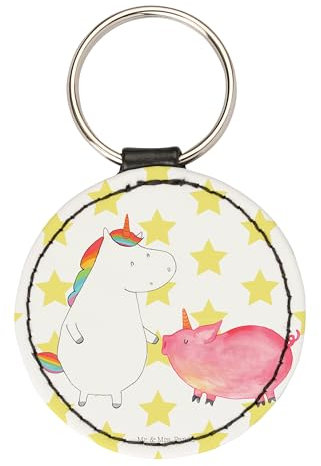 Mr. & Mrs. Panda Schlüsselanhänger Einhorn Schwein - Geschenk, Taschenanhänger, mini, Unicorn, Deko, Freundin, Schlüsselaccessoire, schlüsselbund anhänger, Einhörner, Freundschaft