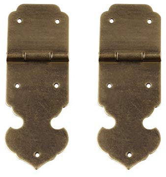 Tiazza Brass Antique 2Pcs Furniture Cabinet Door Hinges (Antique Bronze)