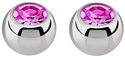 Titan Piercing Verschluss Kugel in 1,2 x 2,5 mm, gefaßter Zirkonia in vielen Farben wählbar