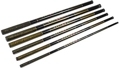 Stipprute 2 7M-7,2M. Starke Fiberglas Tragbare Angelrute Hohe Qualität Teleskop-Karpfen Angelrute Power Hand Pole Für Karpfenfischen Angelrute (Color : Chocolate, Length : 540 495cm Real Size)