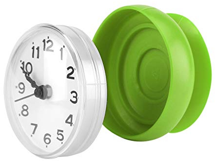 Sxhlseller Reloj de Pared con Ventosa, Reloj de Pared con Ventosa, Reloj de Ducha Resistente al Agua, Mini Reloj Redondo, Accesorios de baño para la Cocina Baño