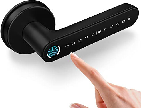 Ruveno Smart Locks Front Door, Fingerprint/Keyless Door Lock, Keypad Door Lock, Smart Door Handle, Wifi Door Lock, Electronic Digital Door Lock, Bedroom Biometric Door Lock