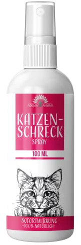 Adema Animal® Katzenschreck Spray für Innen + Außen, Katzenvertreiber & Katzen Abwehrspray - Antikatzenspray – Erziehungsspray mit 100 ml Inhalt