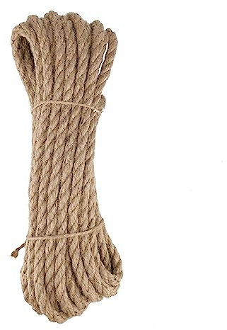 D.RECT Corda di Juta 10mm, 10m, Corda di Canapa, Corda in Fibra Naturale