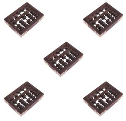 Lot de 5 perles chinoises vintage en bois 5 tiges de boulier arithmétique avec boîte collection
