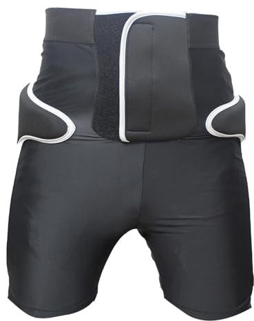 FaroLy Dicke 3D EVA-Hüfte Gepolsterte Schutzshorts Snowboard-Aufprall-Shorts Extremsportarten für Basketball, Radfahren, Paintball, Fußball (Color : Schwarz, Size : L)