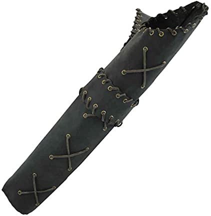 Mittelalterlicher Vintage-Bogenschießen-Köcher für Männer, PU-Leder, geschnürt, Schulter, Rücken, Pfeilhalter, Tasche, verstellbar, Retro-Ritter, Krieger, Pfeilköcher für Cosplay-Kostümzubehör, m