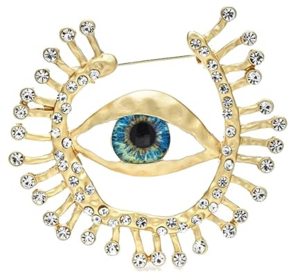 Broche bijou oeil de la providence soleil dieu, acier doré.
