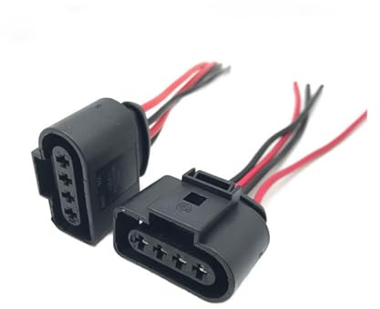 CGEAMDY 2 Stück Zündspule Stecker Reparatur Kabelbaum Stecker, Auto Zündspulenstecker Kabelbaum Stecker, 4-Polige Zündspulenstecker Reparatur Kabelbaum 1J0973724
