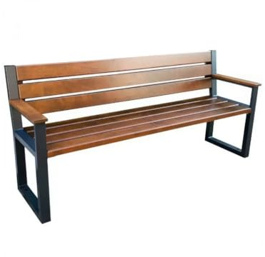 Rattanland® Gartenbank Wetterfest Holzbank 3 Sitzer Mit Lehne (FSC®-Zertifiziertes Holz) - Möglichkeit Der Befestigung Am Boden (1, Nuss)