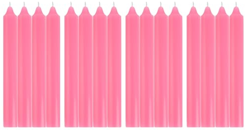 16 Stück Stabkerzen Neon Pink, Leuchterkerzen, Kronkerzen Länge 17cm, Durchmesser 2 cm