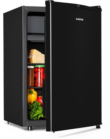 Klarstein Obsidian - Frigorifero, volume: 72 litri, interno ed esterno neri, 7 livelli di raffreddamento, vano per le verdure, rumorosità: 42 dB, nero