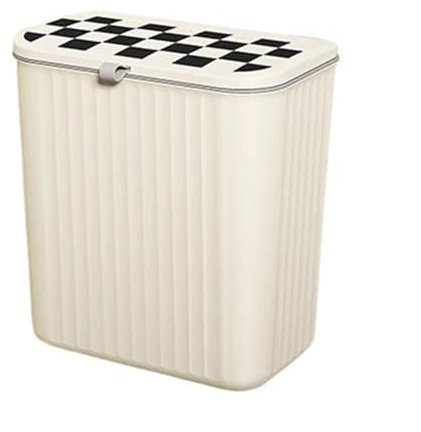 RUNZE765Z Corbeille à Papier Poubelle De Cuisine Murale avec Couvercle, Salle De Bains, Salon, Panier en Papier, Boîte De Stockage des Déchets Alimentaires Poubelle De Bureau(L)
