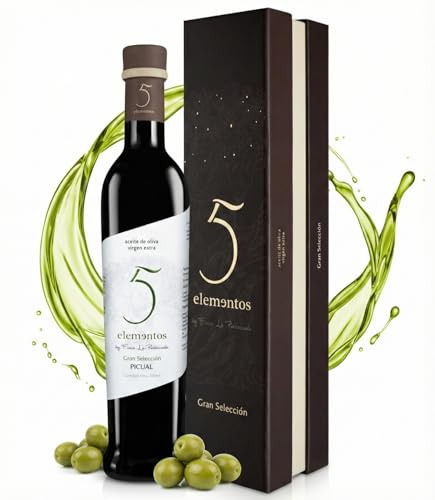 5 Elementos Gran Selección - Aceite de Oliva Virgen Extra Picual 500ml - AOVE Premium de Cosecha Temprana - Alto Contenido en Polifenoles y Antioxidantes - Extracción en Frío en Finca Propia