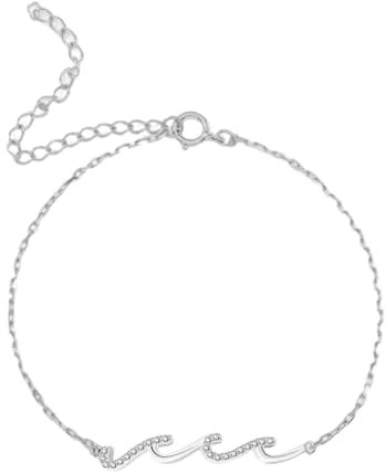 Kettenarmband, einfaches Wellenarmband mit Strass, Kupferarmband, Sommer, Meer, Schmuck für Festival, Urlaub, Refer to description, Kupfer, Uni