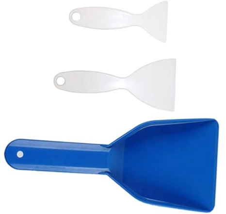 IMIKEYA Palas Para Hielo Quitaescarcha Versátiles 3 Tamaños (pequeña Blanca, Mediana Blanca, Grande Azul) De Plástico Resistentes Para Refrigerador, Cocina y Congelador, Set De 3 Piezas
