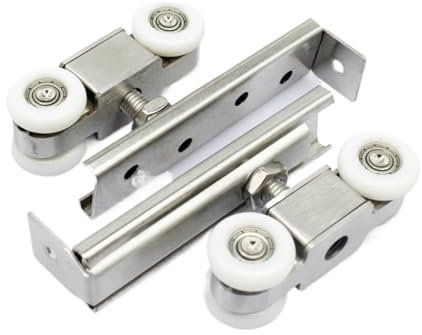 EDEDE Sliding Door Kit, 2.5Thickness Sliding Door Folding Partition, Door Sliding Barn Door Hardware Track Wooden Door Hanging Rail(ONLY 4 wheel crane wheel,1.0m)