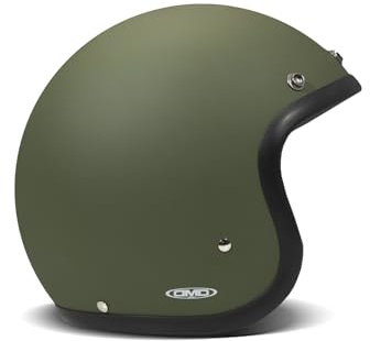 DMD Retro Matt Green Open Face Helm Jethelm Motorradhelm ECE22.06, XXL