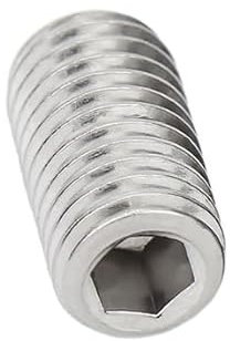 LYVQZPWLR Grub Screw Cone Point Grub Screws, 1/10/50PCS M4 M5 M6 M8 M10 M12 M14 M16 304 A2 Stainless Steel Hex Hexagon Socket Flat Point Set Screw Grub Bolt(20mm,50pcs M5)