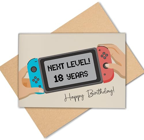 Lovely Cards Switch - 18. Geburtstag – Geschenk Mann18 Jahre – Zockergeschenk – Geschenk Junge 18 Jahre (A6) (18 Jahre) Frau