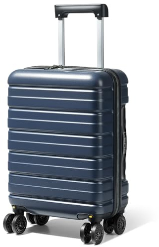 Lekesky Valigia da Cabina 45x36x20 Easyjet, Trolley Bagaglio a Mano Rigida Resistente e ABS Leggera con 4 Ruote Rimovibili, Lucchetto TSA, 25L, Blu
