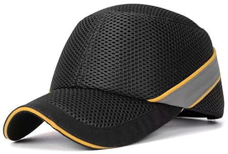 MEGAHERZ Casquette de sécurité de Style Baseball Classique, légère et Respirante, Casque de Protection Confortable pour Hommes et Femmes. (Noir)