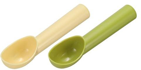 sourcing map 2 palette in plastica per gelato, frutta, anguria, utensili da cucina per gelato, yogurt, cupcake, melone, palline, verde e beige