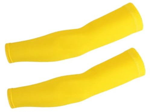 PPQIRU Manguitos De ProteccióN 3 Pares de Calentadores de Brazos for Ciclismo, de Verano, for Bicicleta, Correr, Baloncesto, Voleibol(Yellow,M)