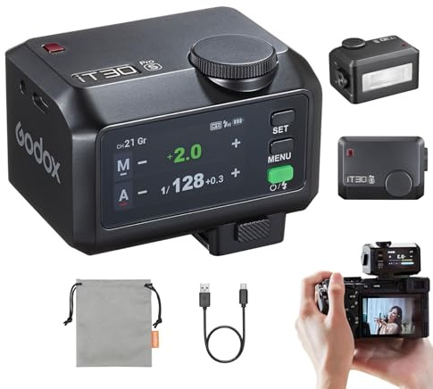 Godox iT30Pro S Mini TTL Camera Flash 1/8000s HSS 2.4G Wireless Portable Speedlite with Touch Screen Compatible with Sony Mirrorless Cameras