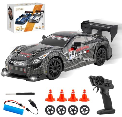 KQWVZ Voiture Télécommandée, 1:24 RC Drift Car, Voiture RC Drift avec Lumière LED, 2.4 GHz VoitureDrift Telecommandé, d'anniversaire Cadeaux pour 3-8+ Ans Enfants, Cadeaux De Noël
