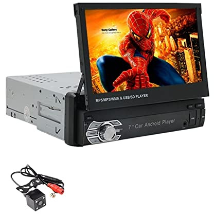 Car Stereo Radio MP5 MP4 Player 7 inch HD Touch Screen Bluetooth Support Rear Camera TF/FM/USB/AUX Mirrorlink Multimedia(9601A with camera)