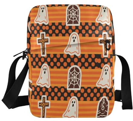 Bolsas de mensajero para mujer, bolso cruzado para mujer, correa ajustable, para viajes, Halloween, tumba naranja