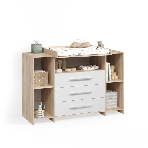 Livinity Commode à Langer Torino Blanc/Sonoma | XL avec tiroirs