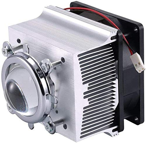 Tesfish Aluminium Kühlkörper Kühlventilator + 44mm Objektiv 120 Grad für 50W 100W LED Licht und Chip