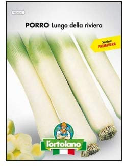 Sementi orticole di qualità l'ortolano in busta termosaldata (160 varietà) (PORRO LUNGO DELLA RIVIERA)