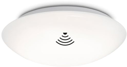 Briloner Leuchten Plafoniera a LED da soffitto con rilevatore di movimento e sensore di luminosità regolabile, 15 W, 1500 lm, 4000 K, Ø 29 cm – Bianco