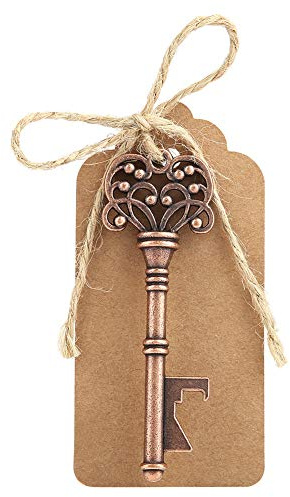 Hztyyier 12Pcs Flaschenöffner, Schlüsselanhänger Flaschenöffner mit Umbaukarte Gastgeschenk für Hochzeitsparty Bankett