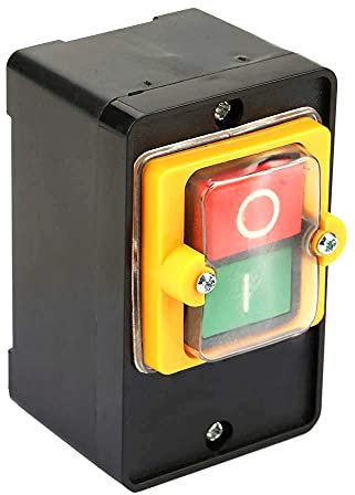 Interruptor de botón de encendido interruptor de parada de arranque del motor AC220V/380V 10A botón pulsador de encendido/apagado impermeable dos botones con soporte de carcasa a prueba de polvo