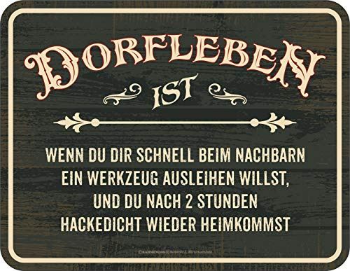 Deko Blechschild für Dorfkinder - Dorfleben Heimkommst