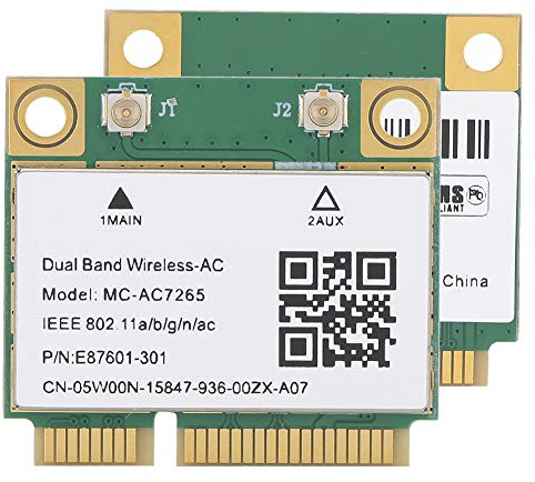 Carte Réseau PCIe, Carte WiFi à Double Bande de Fréquence 2.4G (5G), Adaptateur Réseau sans Fil Bluetooth 4.2 Universel, pour Emplacements pour Carte Mini PCIE Demi-Hauteur, Ordinateur, Bureau