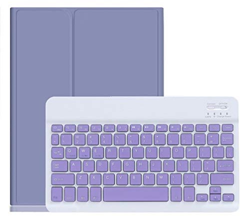 YEEHi Funda con teclado para iPad Mini de 5ª generación, iPad Mini 4, con teclado Bluetooth desmontable y estuche para lápices para iPad Mini 5, color morado