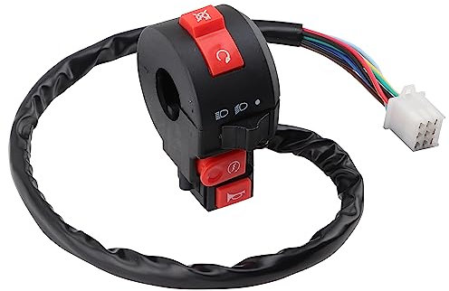 WOOSTAR Manillar Moto 22mm 4 Función Derecho Interruptor Arranque con Botón de la Bocina Reemplazo para 110cc 125cc 150cc 200cc 250cc ATV Quad Motocicleta Dirt Pit Bike