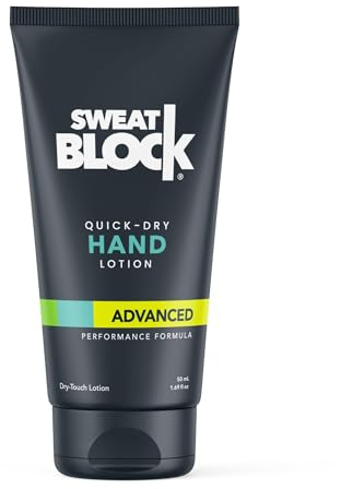 SweatBlock Antiperspirant Hand Lotion for Sweaty Palms 1.69 fl oz Travel Size Quick-Dry Hyperhidrosis Treatment for Men and Women Non-Irritating Dermatologist Tested Formula for Daily Confidence