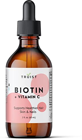 Pure Biotin Liquid Drops 10000mcg - Biotin (B7) Max. Strength for Hair, Skin & Nails - Vitamin C (8mg) - Women & Men - 60 Day Supply / 2.0 Fl. (60ml)