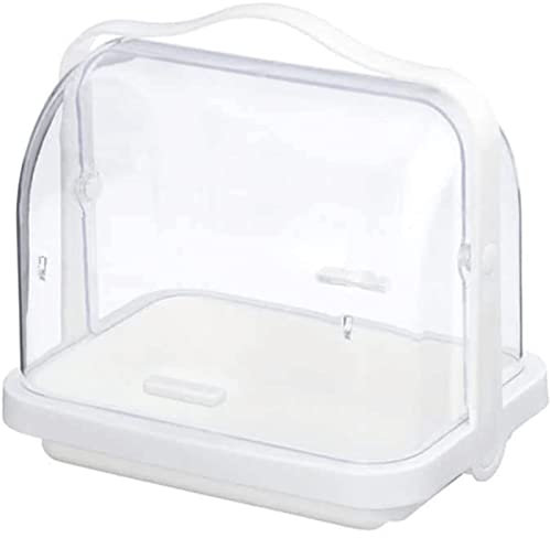 Portapane Scatola per il pane in plastica trasparente, contenitore per il pane con manico portatile, contenitore multifunzionale per la conservazione della torta, grande supporto per il pane Regali