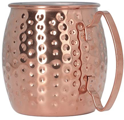 Moscow Mule Mugs, Lot de 2 Mugs en Cuivre Fabriqués à la Main pour Boissons Glacées, Cocktails à la Bière pour la Maison et le Bar (Or rose)