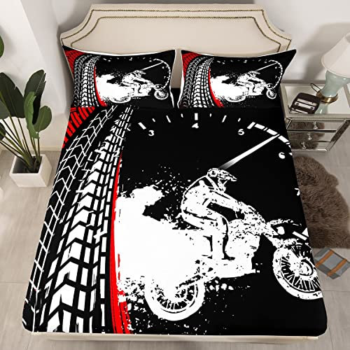 Juego de sábanas bajeras para niños y niñas, Juego de Ropa de Cama para Deportes Extremos, Juego de sábanas para Motociclistas de Carreras, decoración de habitación, Funda de Cama con Estampado de RU