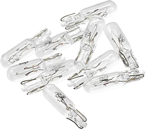 X AUTOHAUX Lumières De Tableau Bord T5 Blanc 10pcs pour Voiture LED | Matériau: Plastique Et Métal, Dimension: 19x5mm, Compatible Avec T5 17-18-27-37-58-70-73-74-79-85-86, Puissance: 0.5W