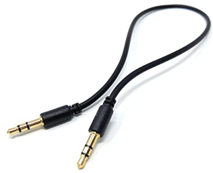 DRUT Stereo AUX Audio Cable, Short, 30cm 3.5mm, 1ft, Black