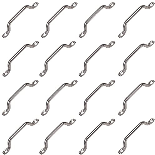 16 Stück Riemenkrampen, Fenderöse Augplatte, Boot Top Pad Eye | Decksplatte Augplatten 304 Edelstahl Fender Ösen Kayak Deck Loops Zur Befestigung für Kajak Kanu Rigging, Wand-Haken